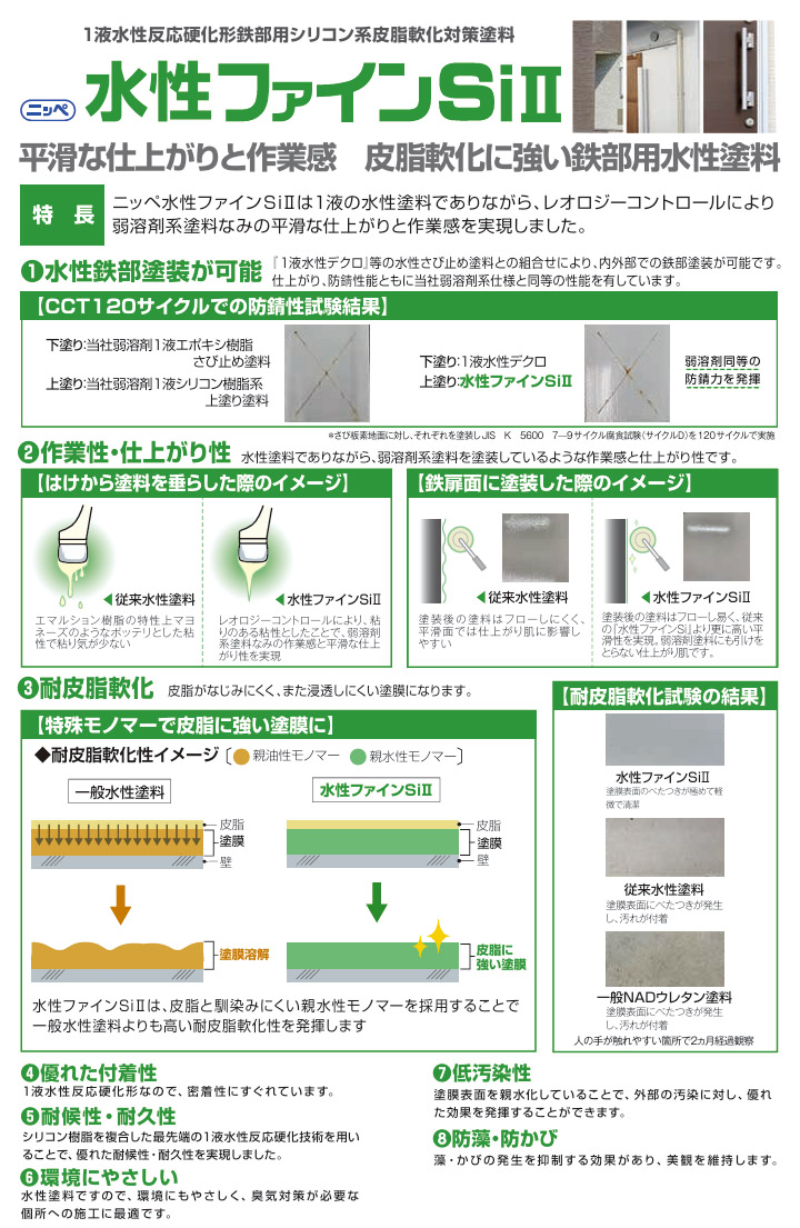 水性ファインSi2 ND標準色(新) 淡彩 ND-105 エッグシェル 各艶 15kg(約