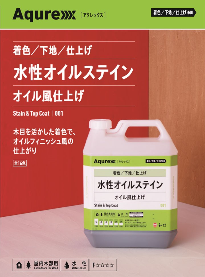 Aqurex 水性オイルステイン 14kg（280平米/1回塗り） 送料無料 アク