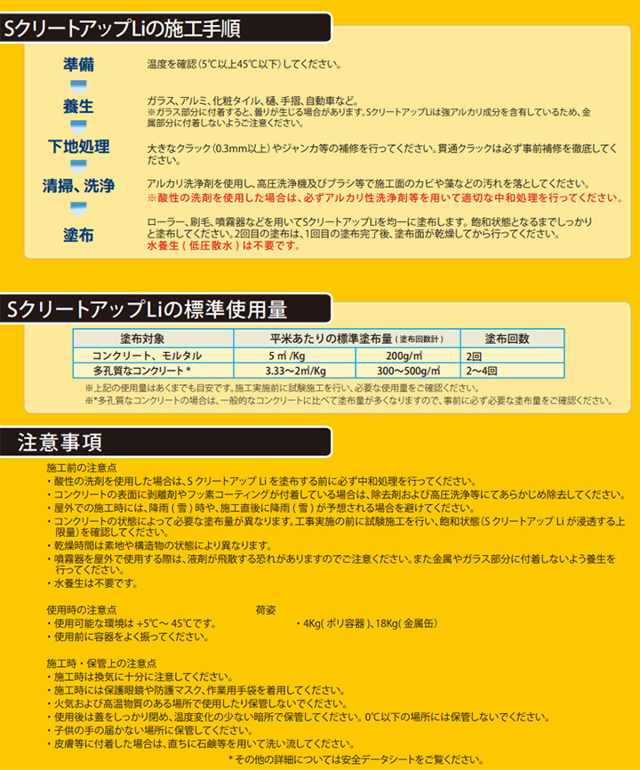 SクリートアップLi 18kg(約45〜90平米/2回塗り) バークス環境 ケイ酸