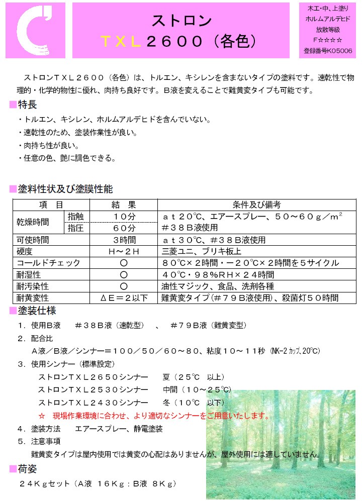 大橋塗料 Yahoo!店 - ストロンTXL 2600エナメル（ハンディーウレタン