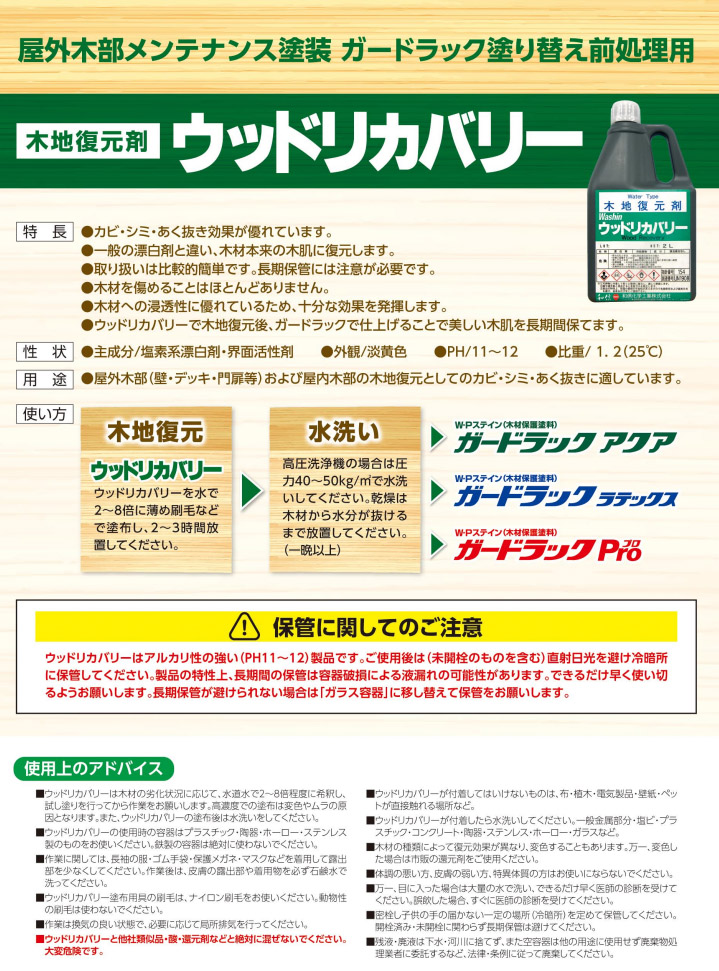 ウッドリカバリー 生地復元剤 20L 送料無料 : c005-0021 : 大橋塗料