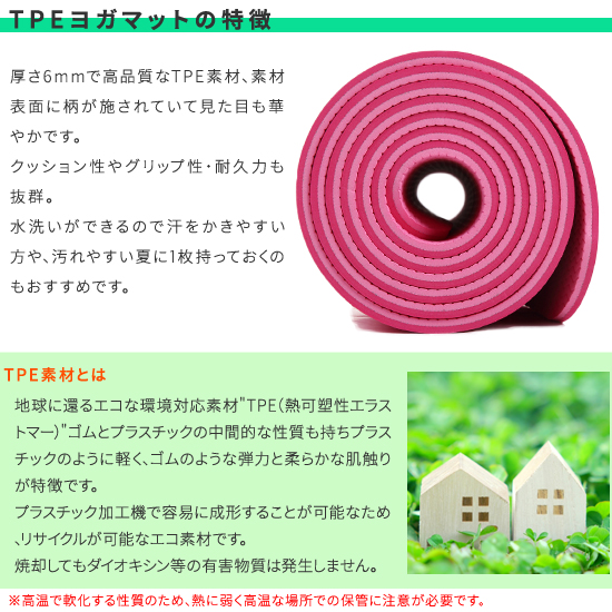 ヨガマット 6mm tpe 収納ケース付き 厚手 エクササイズマット ホットヨガマット マット ラグ おしゃれ ストレッチマット トレーニングマット ピラティス 関連画像2