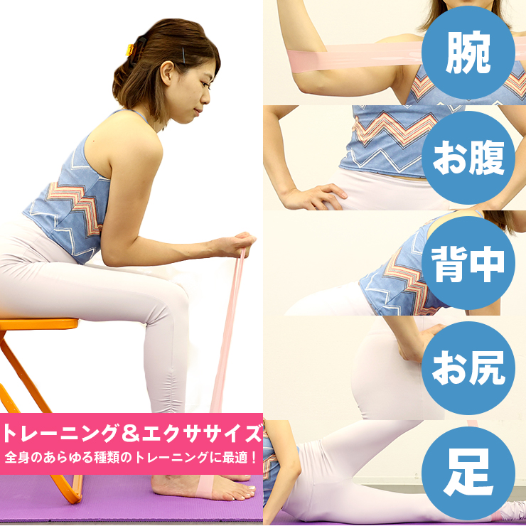 トレーニングバンド　強度別5本セット 筋トレ チューブトレーニング ダイエット ゴム バンド エクササイズバンド トレーニングチューブ 美尻