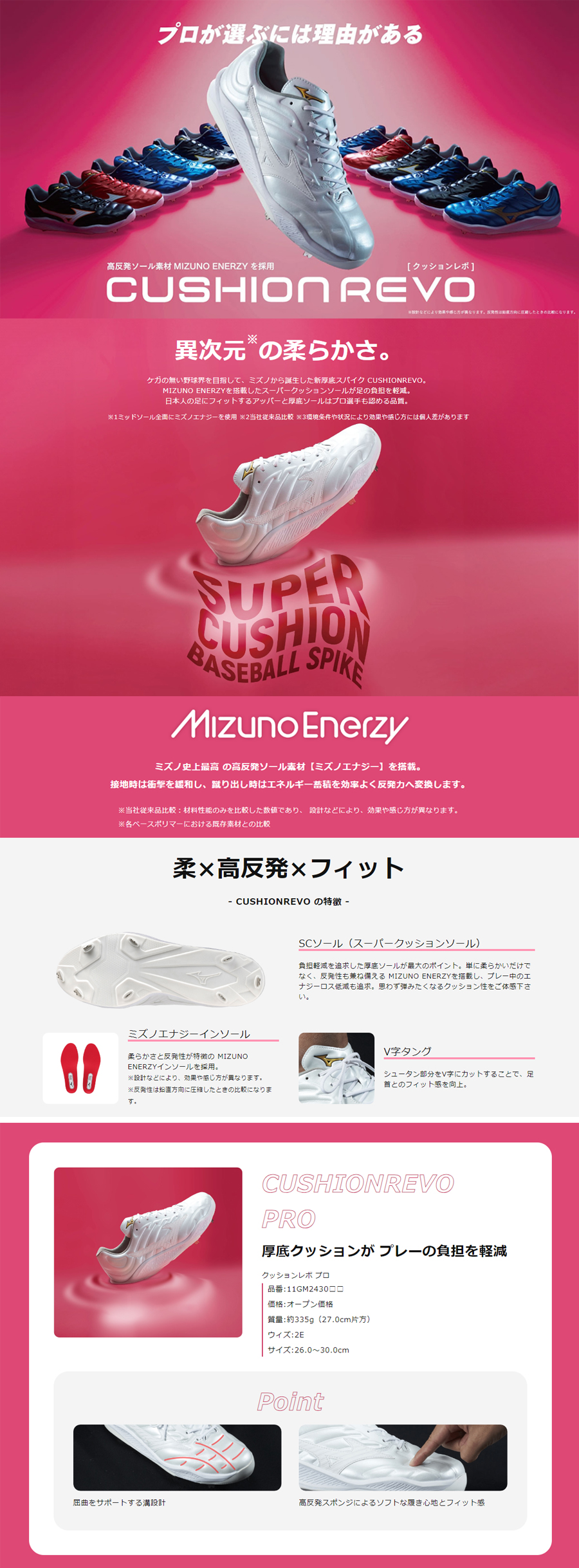 Mizuno Pro 野球スパイク 白 高校野球 金具 野球 スパイク ミズノ