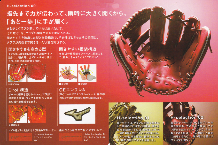 Global Elite 硬式グローブ 内野手用 在庫処分 高校野球 ミズノ