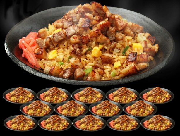 肉 米 大阪王将 直火炒めチャーハン15袋＆刻みチャーシュー15袋セット 送料無料 炒飯 焼き飯 チャーシュー アレンジ調理 叉焼 増し トッピング