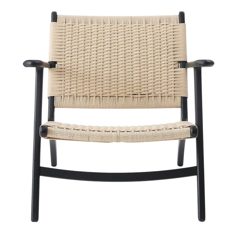 パーソナルチェア ペーパーコード オーク無垢 北欧 一人掛け 肘置き