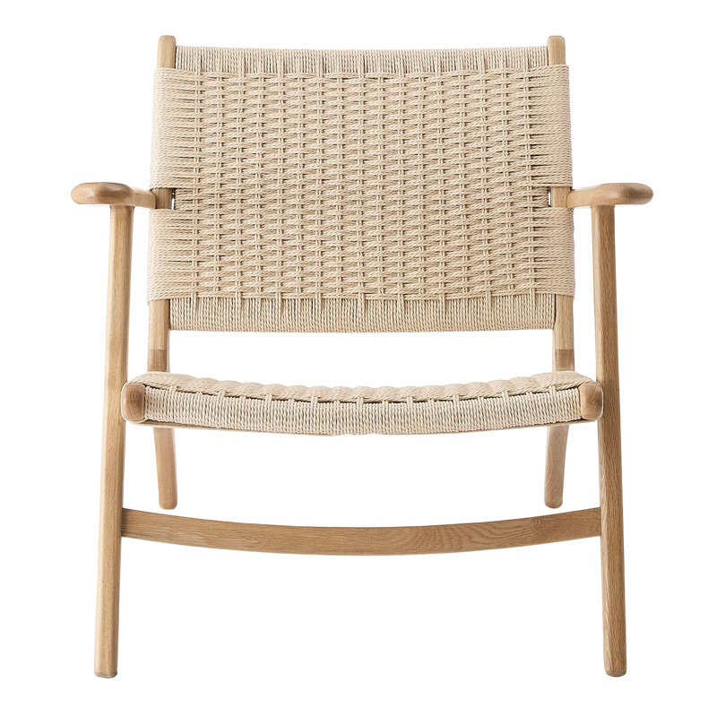 パーソナルチェア ペーパーコード オーク無垢 北欧 一人掛け 肘置き