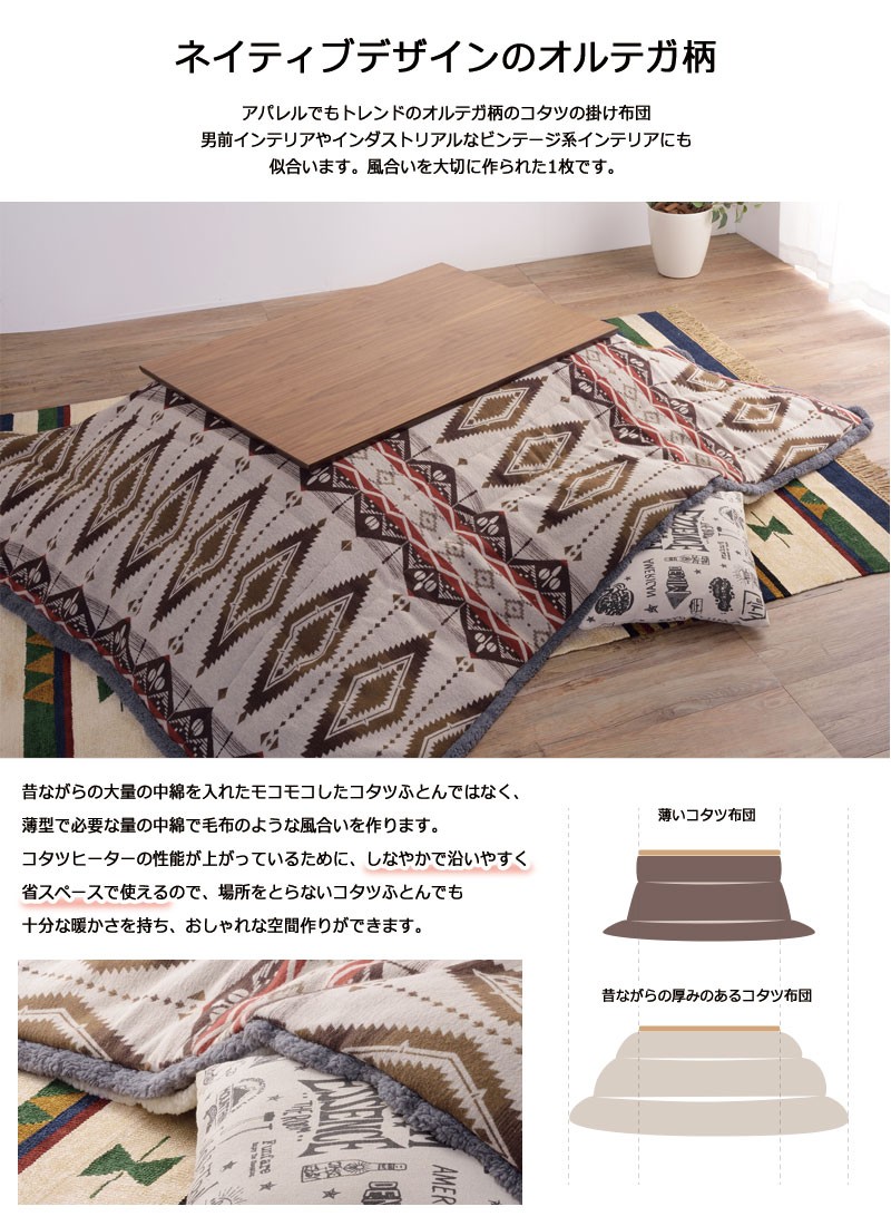 こたつ布団 正方形 こたつ掛け布団 薄手 薄いタイプ 薄掛け 190×190