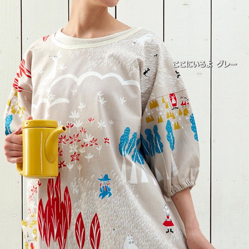MOOMIN 割ぽう着 割烹着 おしゃれ 北欧 大きいサイズ かっぽう着