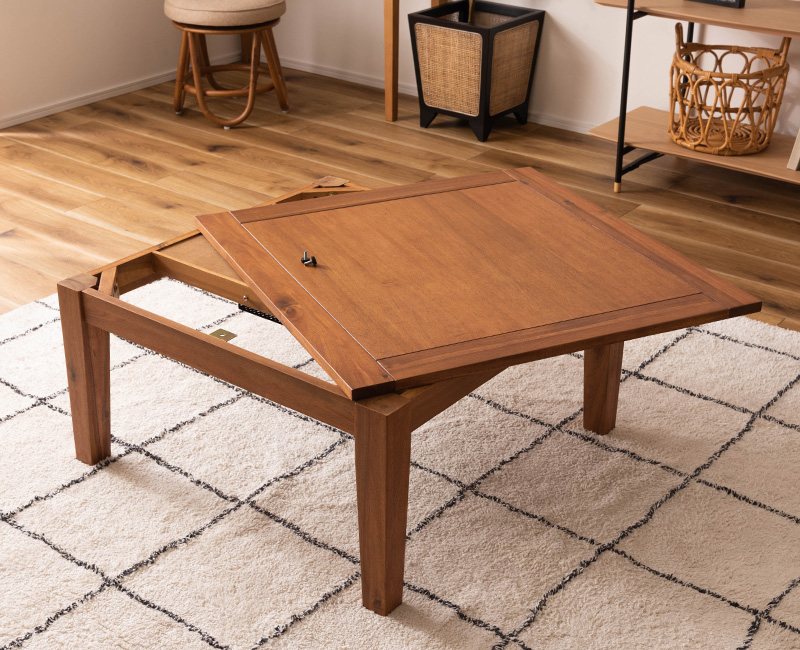 こたつ 正方形 おしゃれ こたつテーブル 炬燵 コタツ 幅75 アカシア材