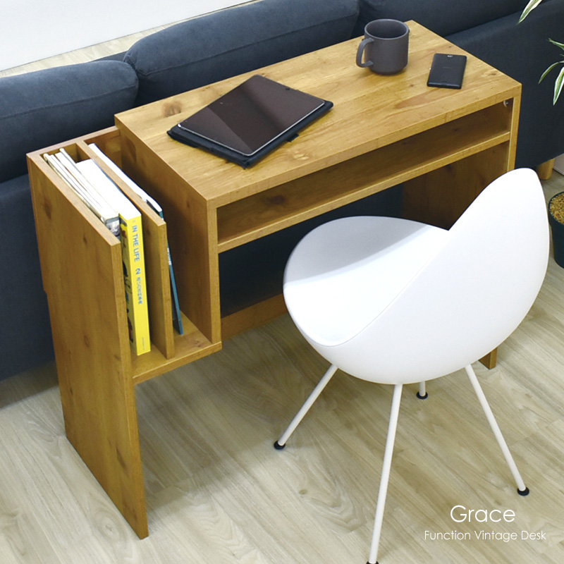 片袖デスク パソコンデスク 机 薄型 奥行35cm 幅90cm コンセント付き