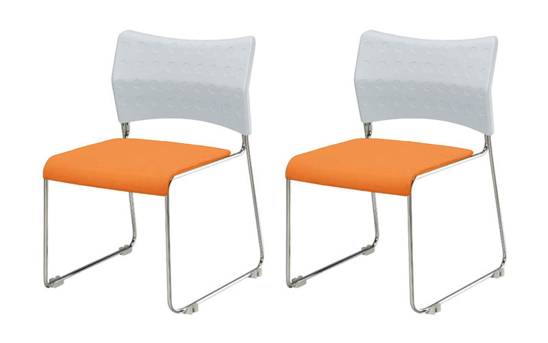 会議用椅子 スタッキングチェア ミーティングチェア ホワイト 白色