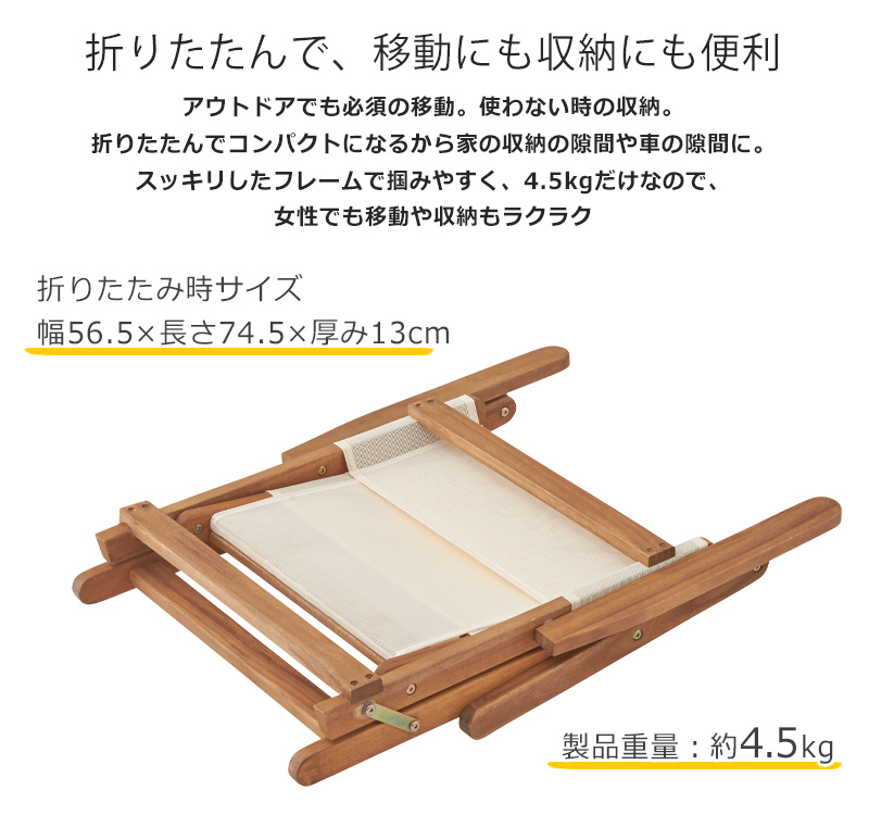 折りたたみチェア ガーデンチェアー デッキチェア 布