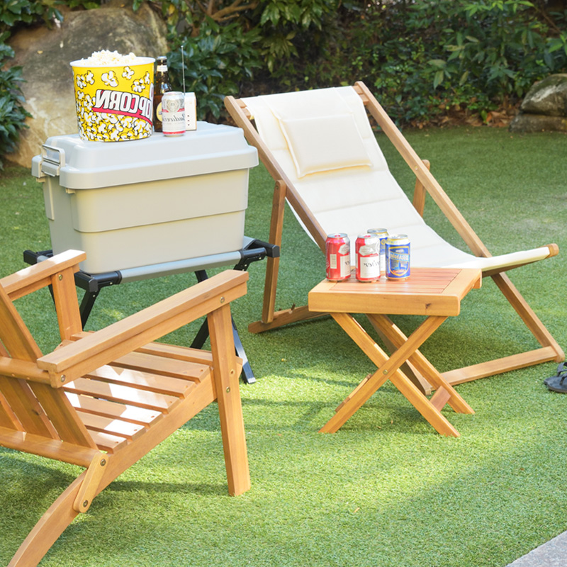 サイドテーブル 折りたたみ ガーデンテーブル 無垢材 アジアン