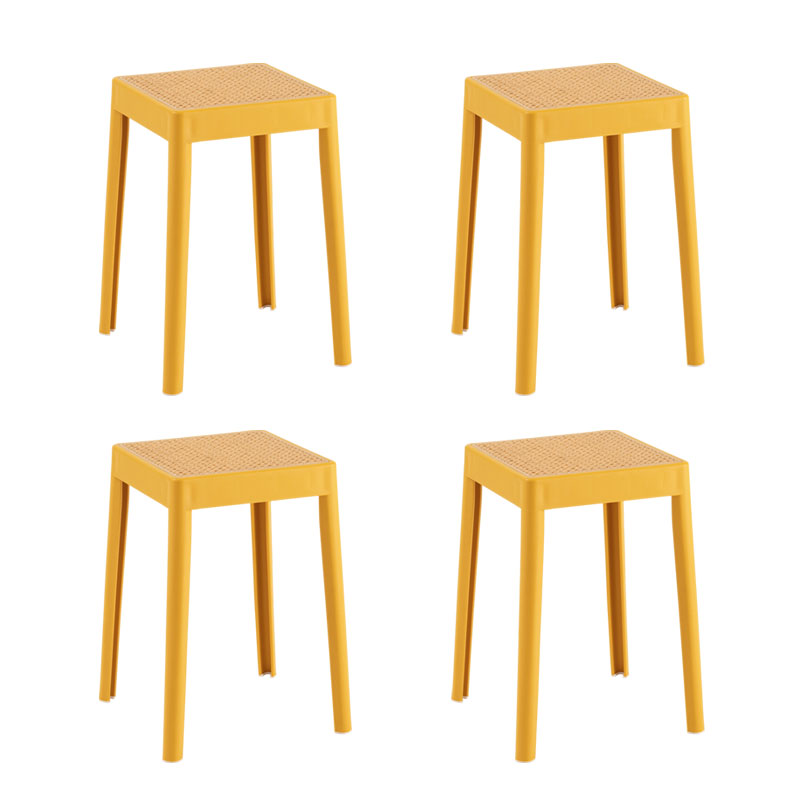 スツール 椅子 4脚 スタッキング 四角 北欧 ラタン調 プラスチック