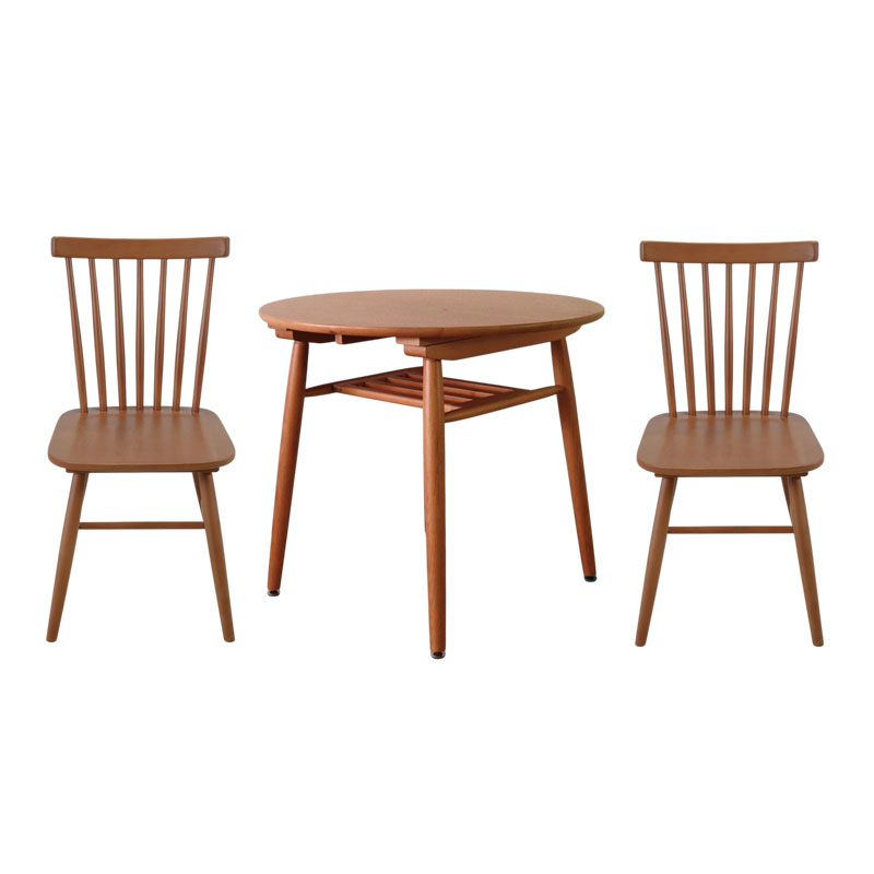 ダイニングテーブルセット 2人 3点 北欧 アンティーク ラウンド