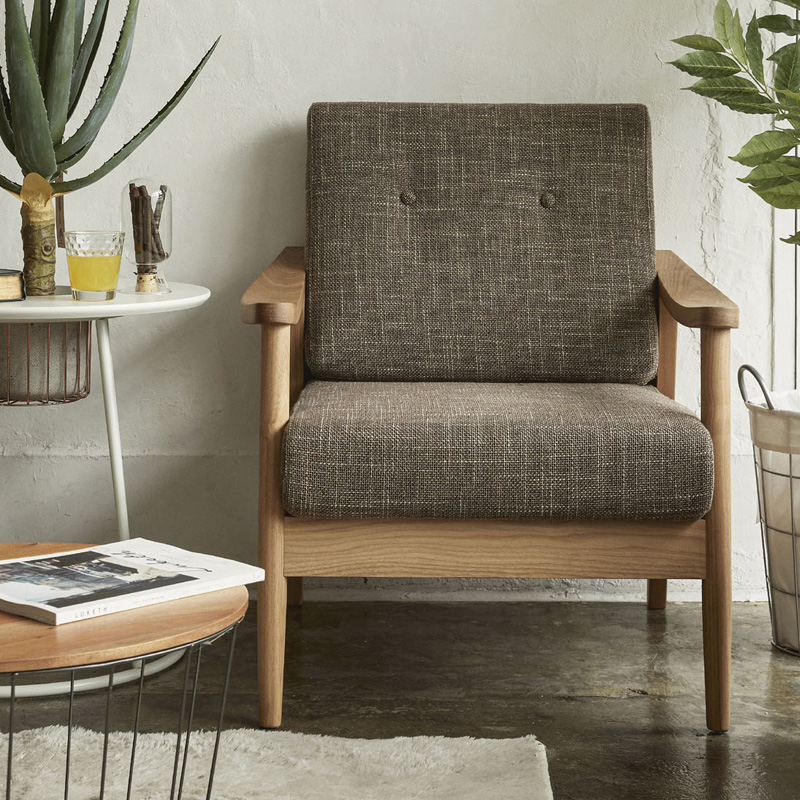 ソファ 1人掛け パーソナルソファ 木製ソファ 木製フレーム アッシュ材