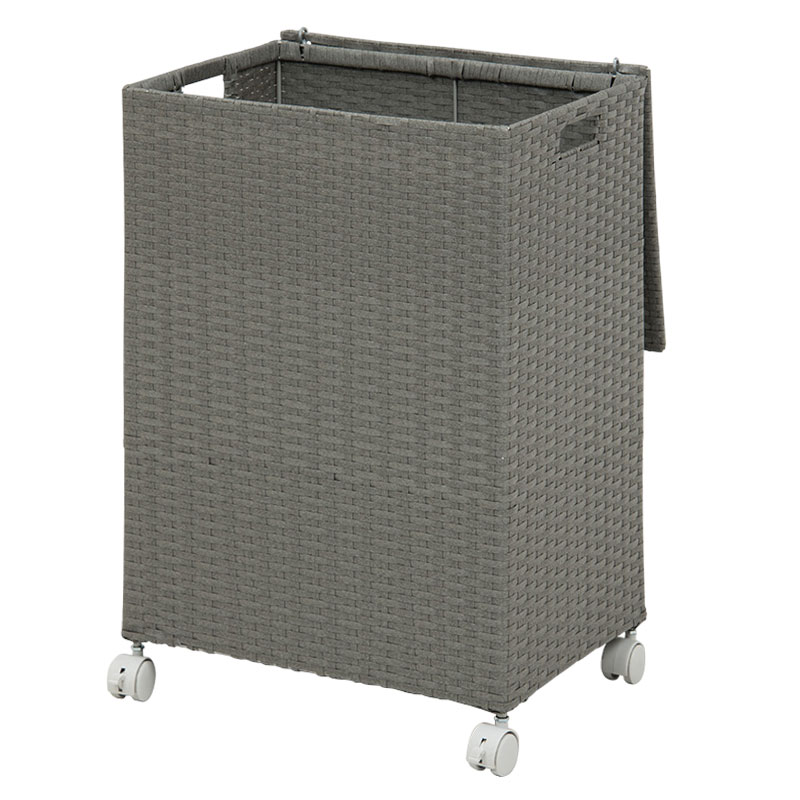 ランドリーボックス 60L 蓋付き キャスター付き 樹脂ラタン サニタリー収納 水や湿気に強い おしゃれ ランドリーバスケット 北欧 ホワイト グレー ブラウン |  | 02