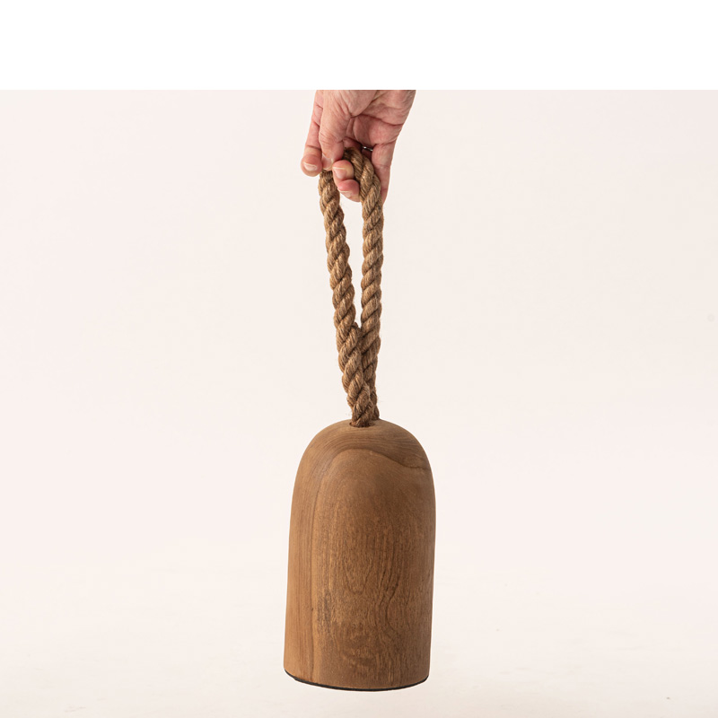 木製ドアストッパー 玄関 室内 チーク材 ハンドメイド 木 無垢材