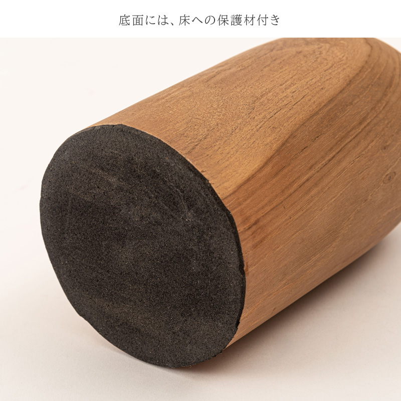 木製ドアストッパー 玄関 室内 チーク材 ハンドメイド 木 無垢材