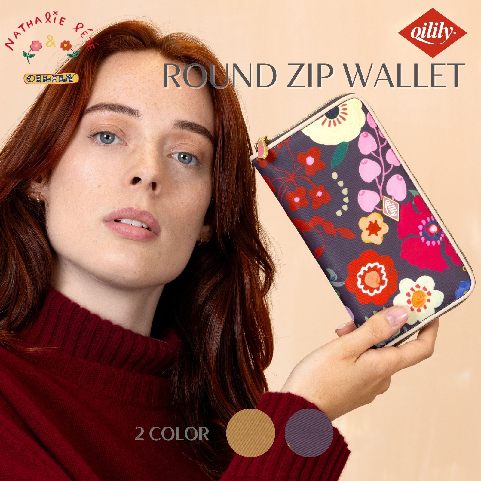 30%OFF【正規品 オイリリー】ブランド レディース 財布 ナタリーレテ コラボ 花柄 ハンドペイント フラワー ノベルティ付き 【oil1621】