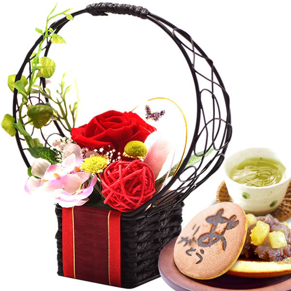母の日 22 プレゼント 花 お菓子 和菓子セット お祝い ギフト スイーツ プリザーブドフラワー 洋菓子 花とスイーツ 60代 70代 80代 Gift Aset 花とスイーツ おいもや 通販 Yahoo ショッピング