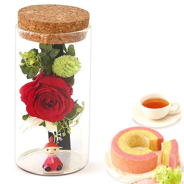 誕生日プレゼント お祝い プレゼント ムーミン ギフト 花 花とスイーツ プリザーブドフラワー 洋菓子 お菓子 バラ 女性 40代 50代 60代 70代 | おいもや | 05