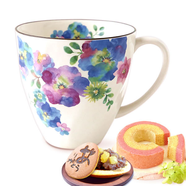 母の日 21 プレゼント ギフト 花 マグカップ 陶器 食器 和菓子 花とスイーツ お菓子 ギフトランキング キッチン用品 美濃焼 5 花とスイーツ おいもや 通販 Yahoo ショッピング