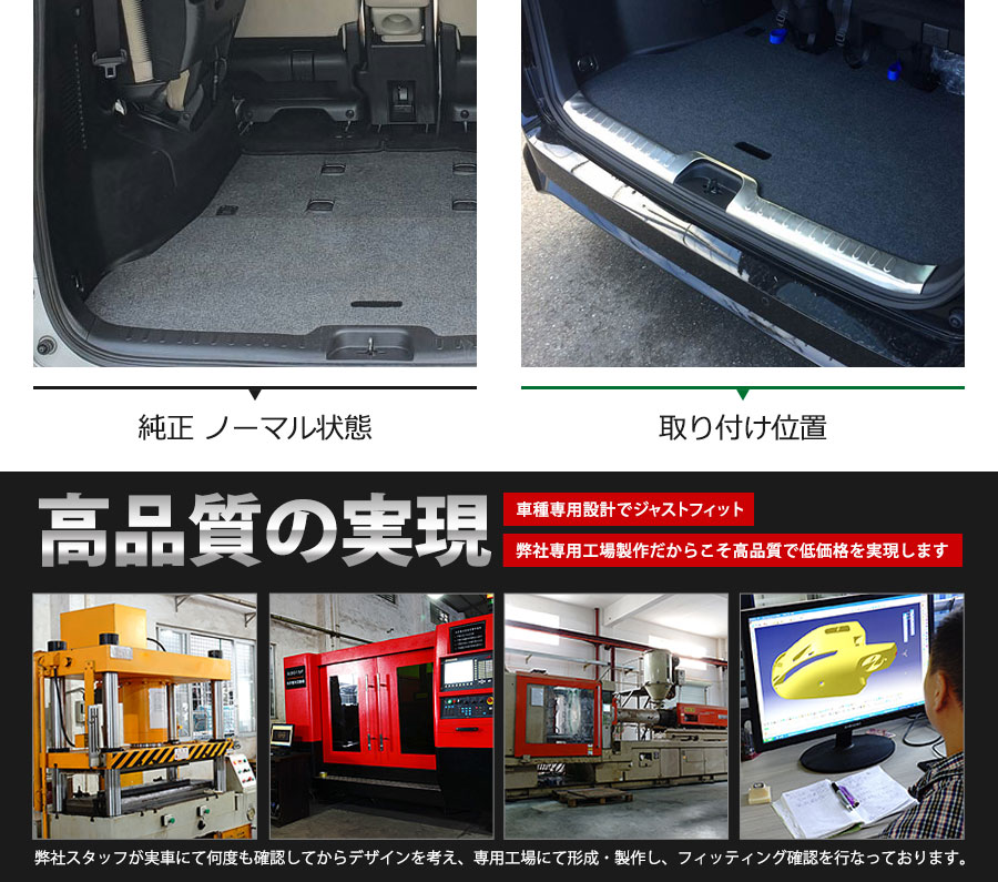 セレナc27 リアバンパープロテクター トランク スカッフプレート 2点
