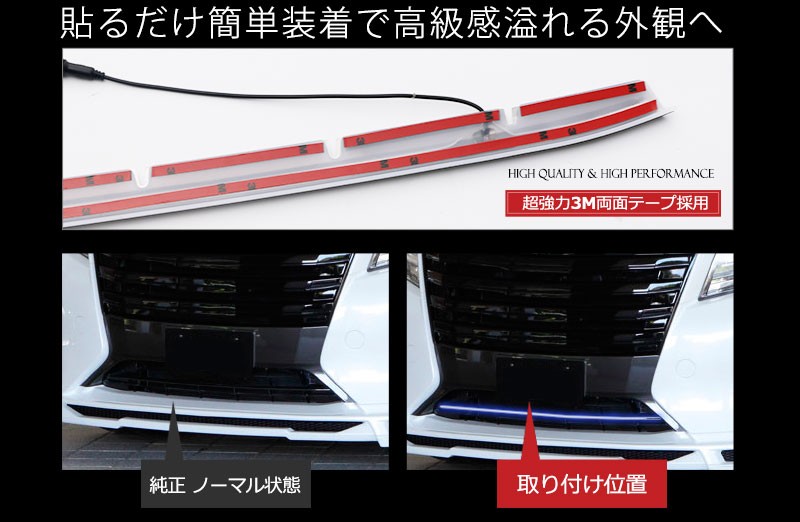 アルファード 30系 2015/12 LEDバンパーグリルカバー 1PCS 青LED