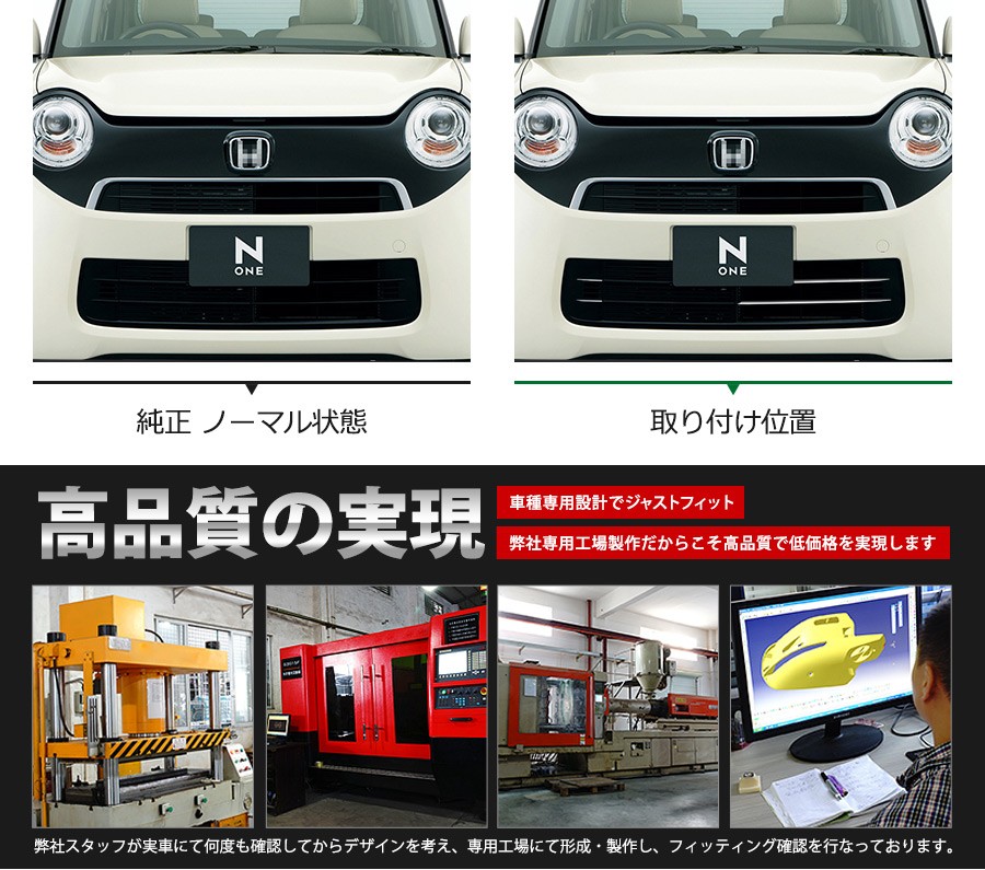 SALE ホンダ N-ONE JG1/2 2013年 バンパーグリルカバー バンパーグリル
