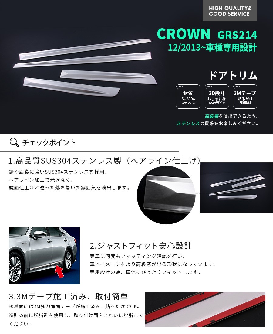 セール】 クラウン アスリート AWS210 GRS214 ドアアンダーモール