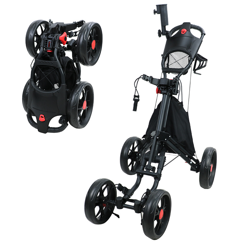 新ゴルフカートプッシュプルゴルフ用カートゴルフバッグ4輪折りたたみ 
