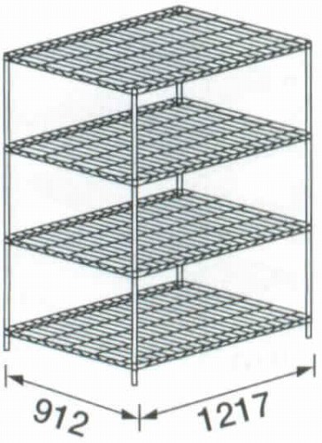 幅1217 奥行912 ワイヤーシェルフ(組立式) NX1220-PH1900-6 : nx1220