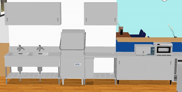 カフェ 3D厨房レイアウト例 - 業務用厨房機器販売店おいしい厨房 - 通販 - Yahoo!ショッピング