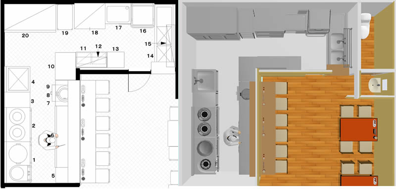 中華料理店 3D厨房レイアウト例 - 業務用厨房機器販売店おいしい厨房 - 通販 - Yahoo!ショッピング