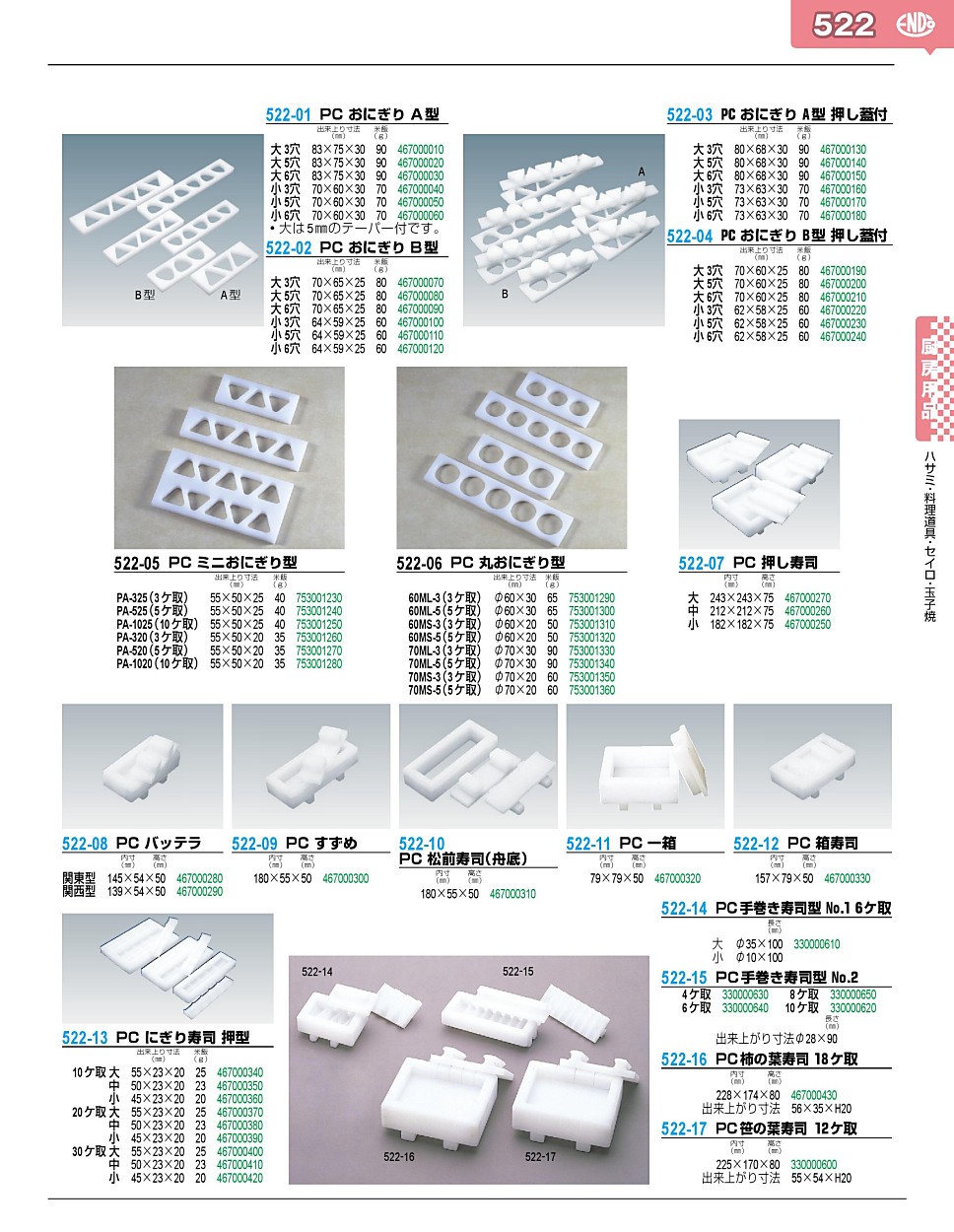 522-06 PC 丸おにぎり型 60ML-3（3ケ取） 753001290の説明 - 通販
