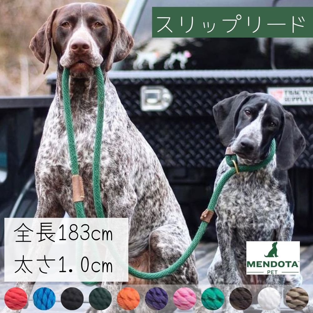 犬用 スリップリード 防水 チョークカラー ロープ (全長183cm/太さ1cm