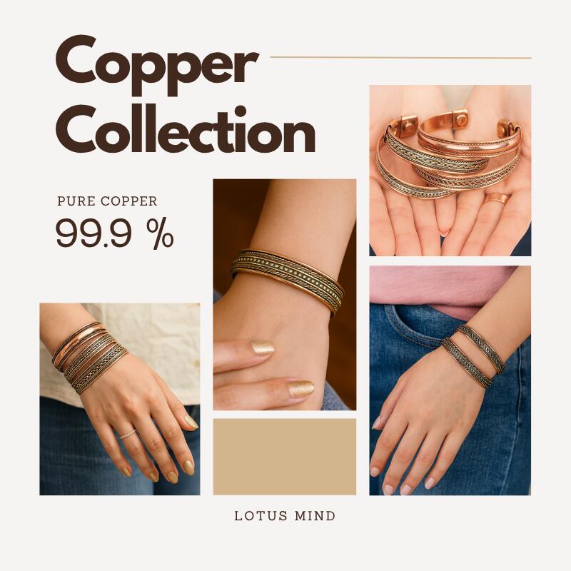 純銅 銅 バングル [バラ売り] ブレスレット アクセサリー マグネット