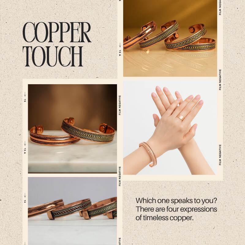 純銅 銅 バングル [バラ売り] ブレスレット アクセサリー マグネット