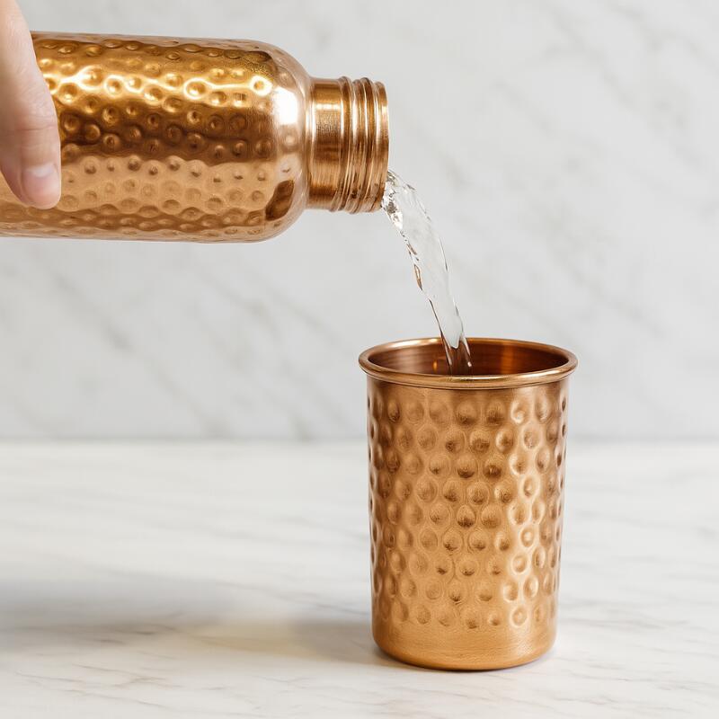 銅製 水筒 ボトル ウォーターボトル セット アーユルベーダ 手打ち