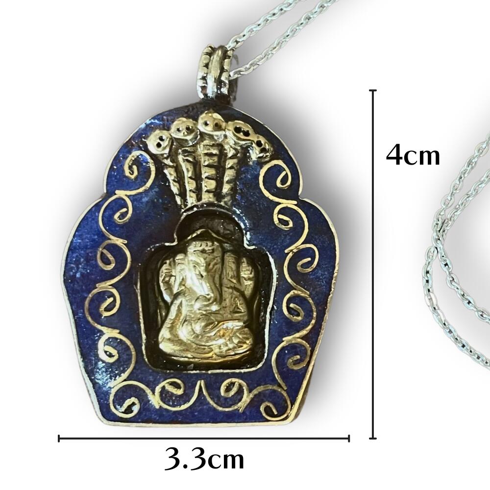 ガネーシャ ペンダント ネックレス シルバー925 レッド ブルー お守り