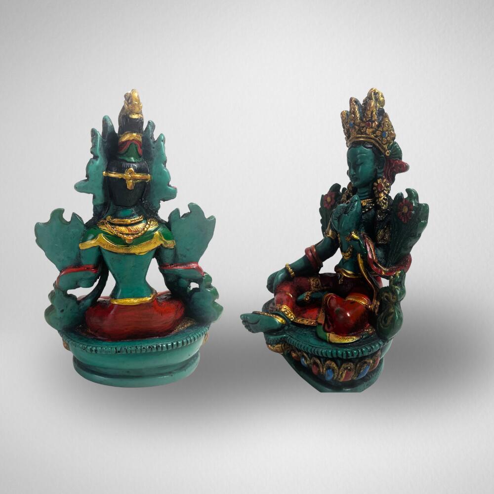 緑度母像 - 神秘のグリーンターラ 置物 樹脂像 緑度母 仏像 インテリア