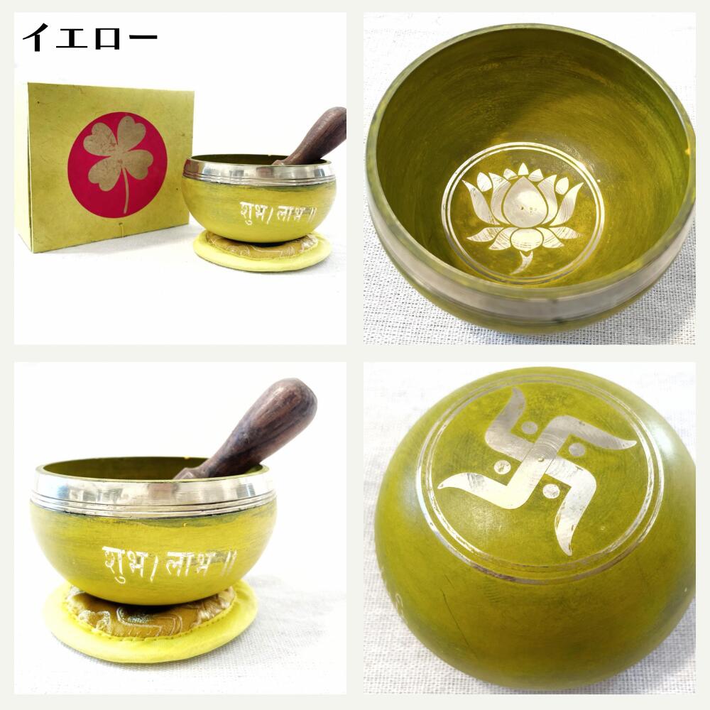 宇宙のシンギングボウル おりん チャクラ ヒーリング 瞑想 レッド ブルー グリーン スティック マレット セット