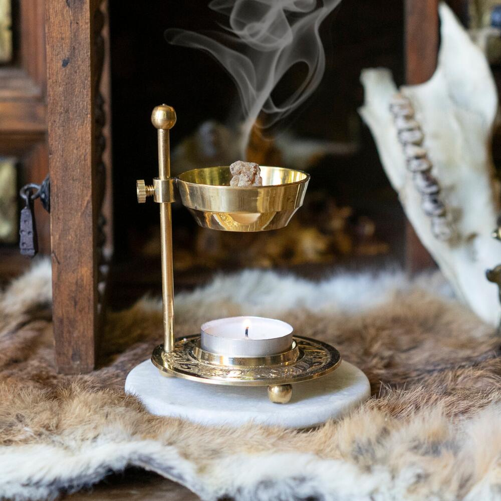 真鍮 樹脂香炉 [真鍮ネジ] 樹脂香用 お香ホルダー フランキンセンス