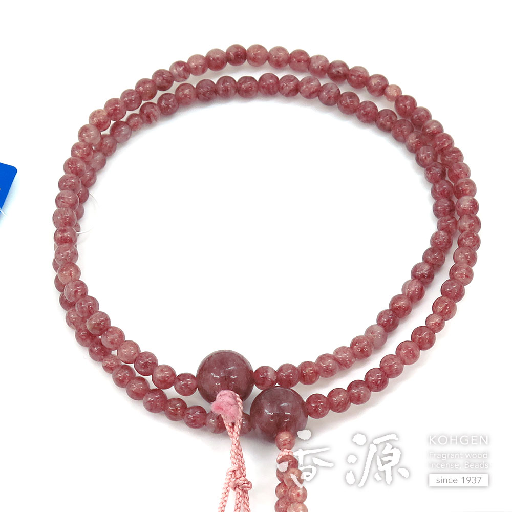 女性用の数珠 ストロベリークォーツ 日蓮宗 8寸法華 共仕立て｜ojuzu｜03