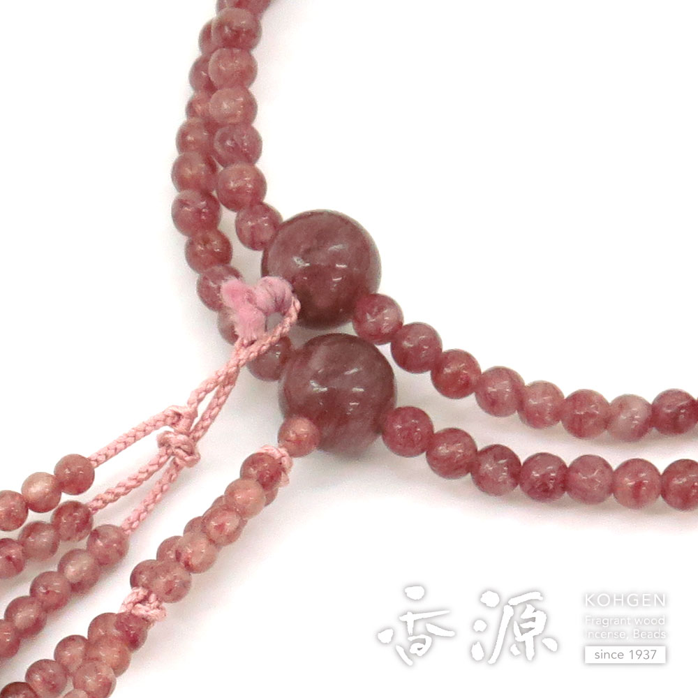 女性用の数珠 ストロベリークォーツ 日蓮宗 8寸法華 共仕立て｜ojuzu｜06