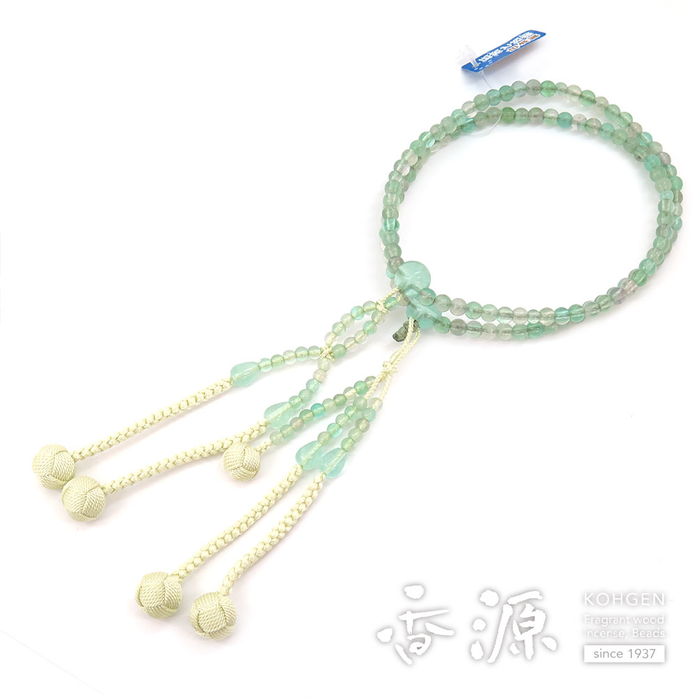 女性用の数珠 グリーンフローライト 日蓮宗 8寸法華　共仕立て｜ojuzu｜02