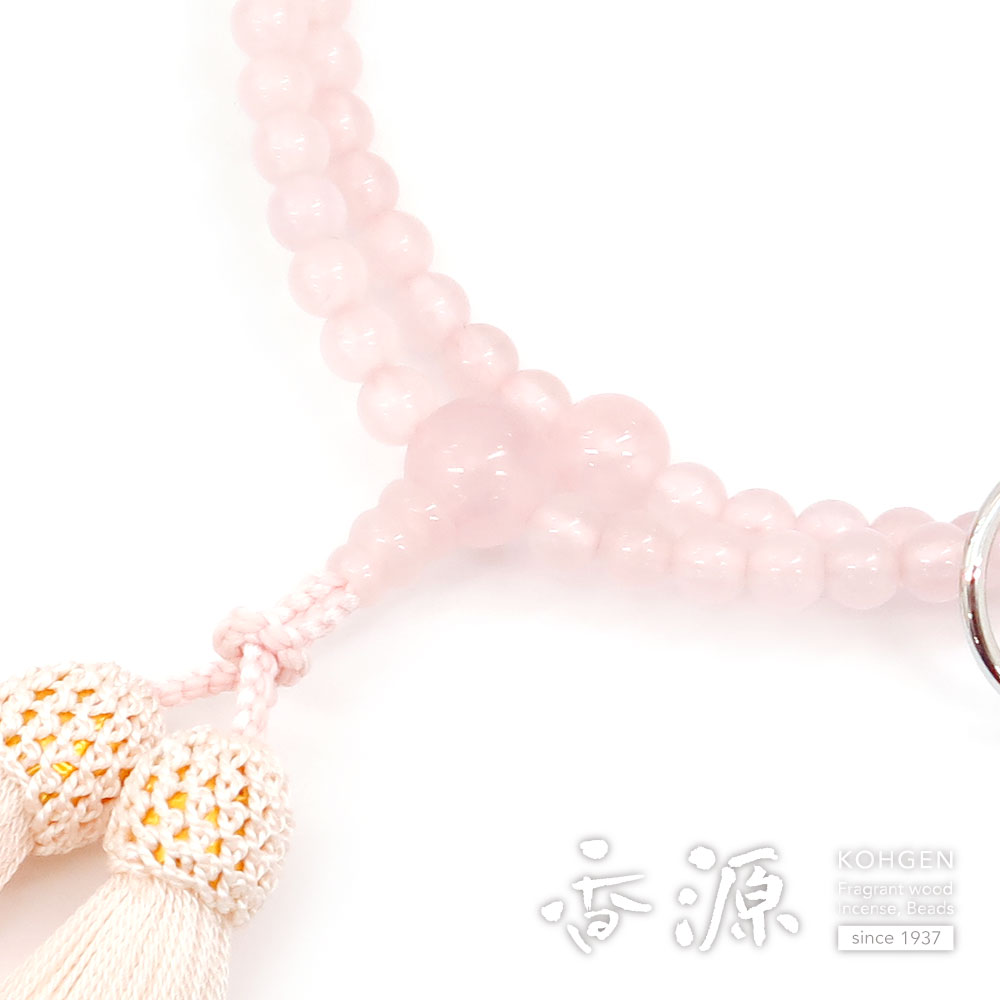 女性用の数珠　ローズクォーツ 8寸 曹洞宗　共仕立て｜ojuzu｜06
